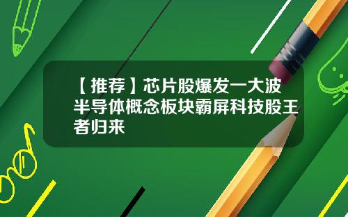 【推荐】芯片股爆发一大波半导体概念板块霸屏科技股王者归来