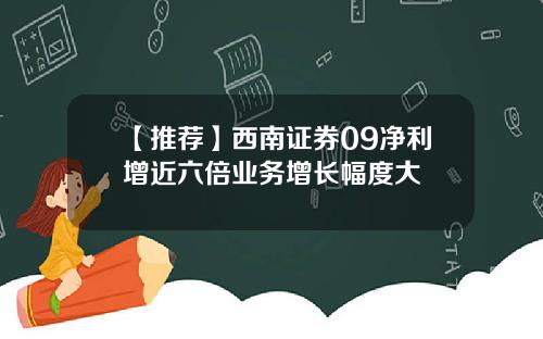 【推荐】西南证券09净利增近六倍业务增长幅度大