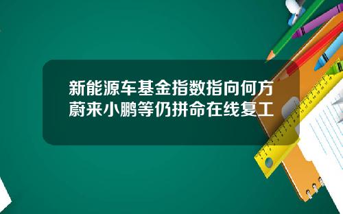 新能源车基金指数指向何方蔚来小鹏等仍拼命在线复工