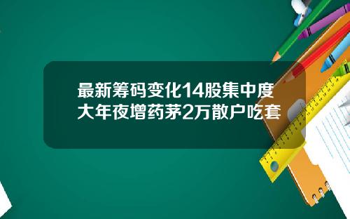 最新筹码变化14股集中度大年夜增药茅2万散户吃套