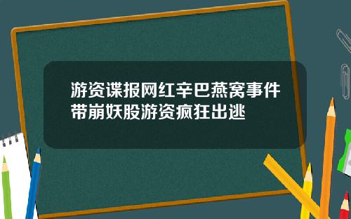 游资谍报网红辛巴燕窝事件带崩妖股游资疯狂出逃