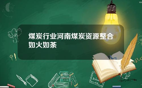 煤炭行业河南煤炭资源整合如火如荼