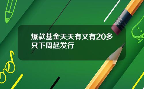 爆款基金天天有又有20多只下周起发行