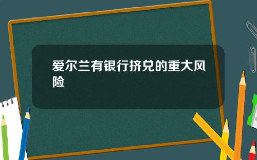 爱尔兰有银行挤兑的重大风险