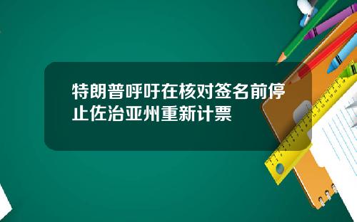 特朗普呼吁在核对签名前停止佐治亚州重新计票