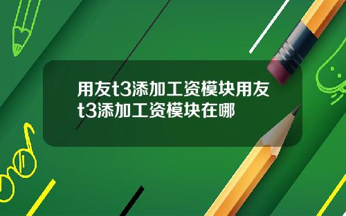 用友t3添加工资模块用友t3添加工资模块在哪