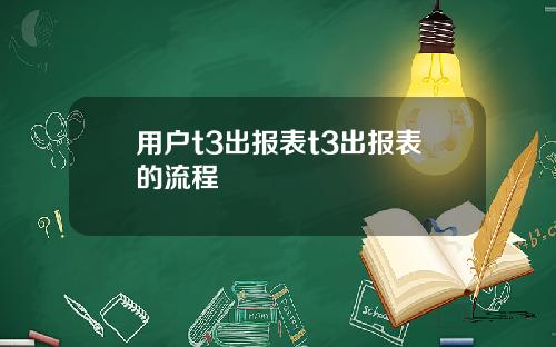 用户t3出报表t3出报表的流程