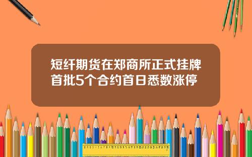 短纤期货在郑商所正式挂牌首批5个合约首日悉数涨停