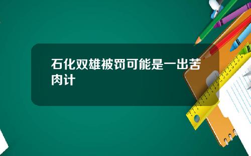 石化双雄被罚可能是一出苦肉计