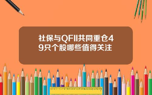 社保与QFII共同重仓49只个股哪些值得关注