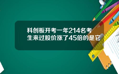 科创板开考一年214名考生来过股价涨了45倍的是它