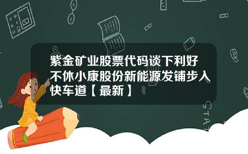 紫金矿业股票代码谈下利好不休小康股份新能源发铺步入快车道【最新】