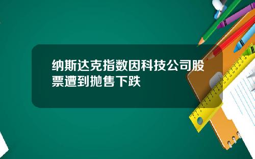 纳斯达克指数因科技公司股票遭到抛售下跌