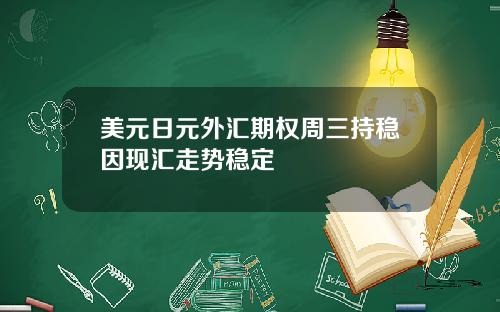 美元日元外汇期权周三持稳因现汇走势稳定