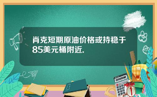 肖克短期原油价格或持稳于85美元桶附近.