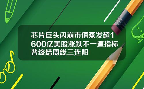 芯片巨头闪崩市值蒸发超1600亿美股涨跌不一道指标普终结周线三连阳