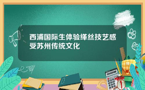 西浦国际生体验缂丝技艺感受苏州传统文化