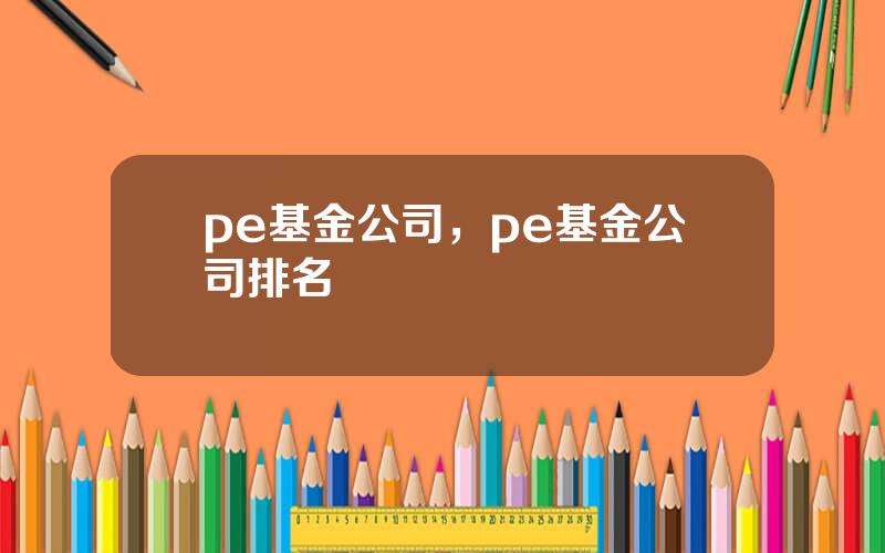 pe基金公司，pe基金公司排名