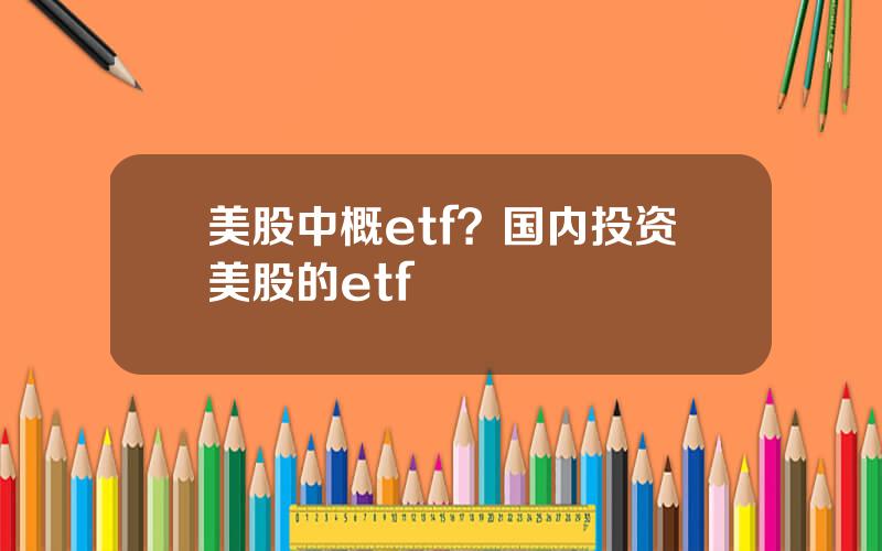 美股中概etf？国内投资美股的etf