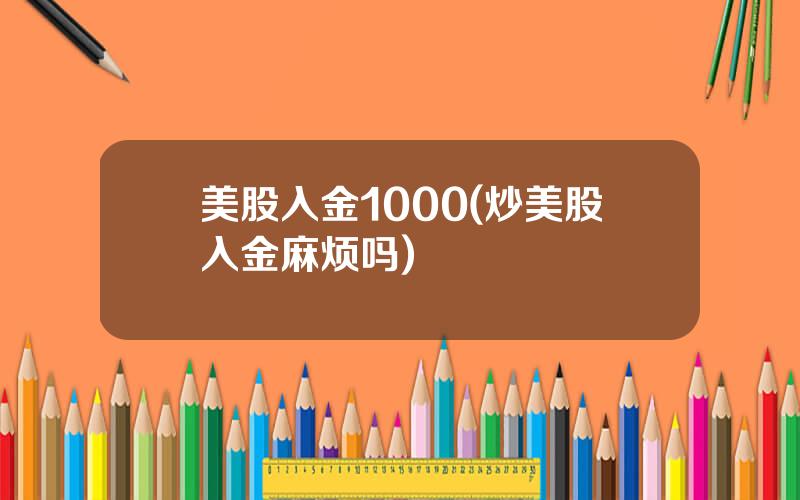 美股入金1000(炒美股入金麻烦吗)