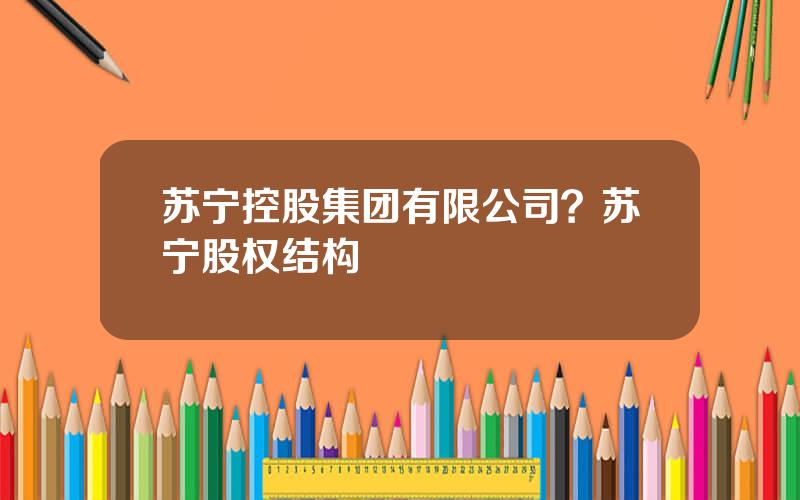 苏宁控股集团有限公司？苏宁股权结构