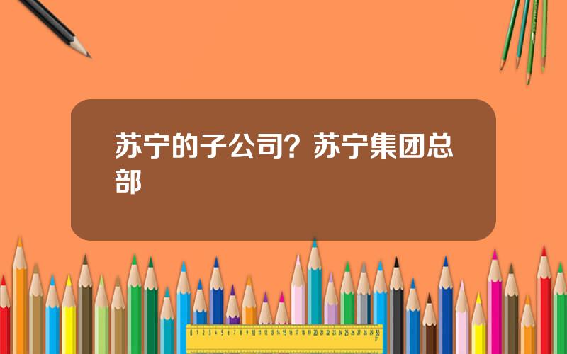 苏宁的子公司？苏宁集团总部