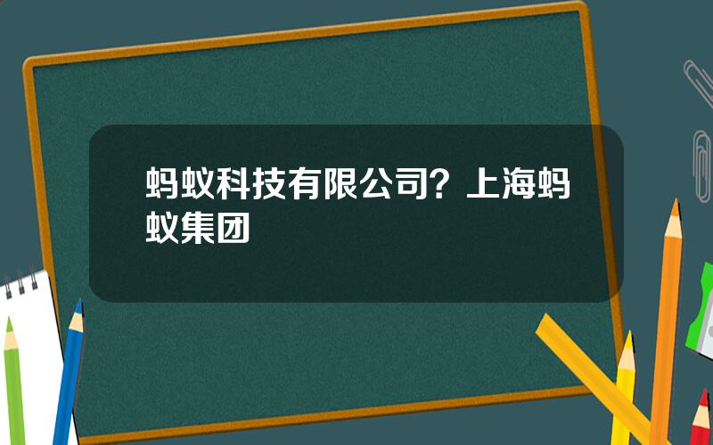 蚂蚁科技有限公司？上海蚂蚁集团