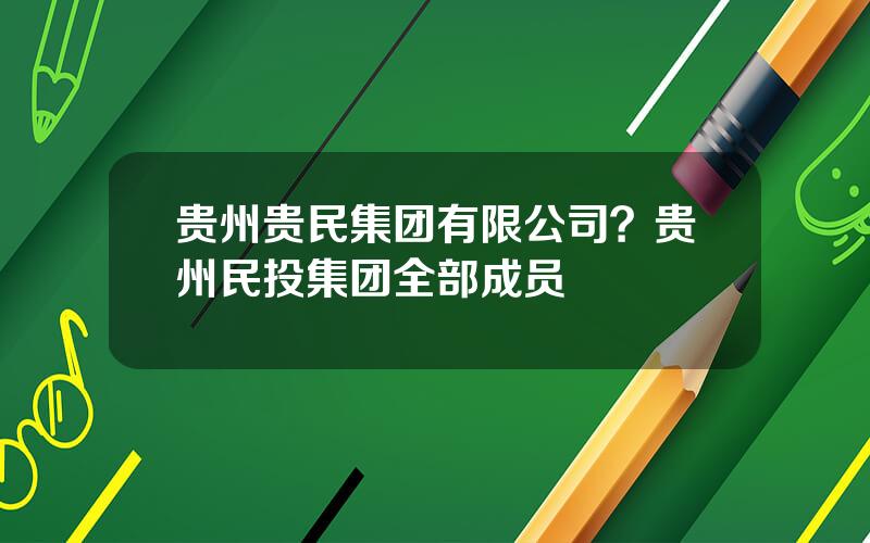 贵州贵民集团有限公司？贵州民投集团全部成员