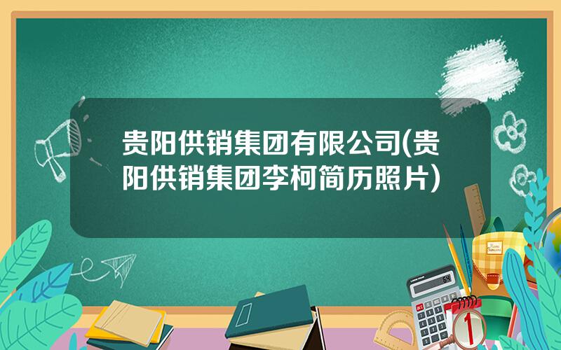 贵阳供销集团有限公司(贵阳供销集团李柯简历照片)