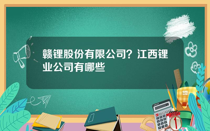 赣锂股份有限公司？江西锂业公司有哪些