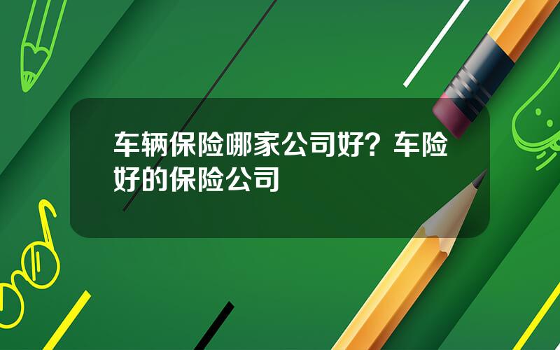 车辆保险哪家公司好？车险好的保险公司